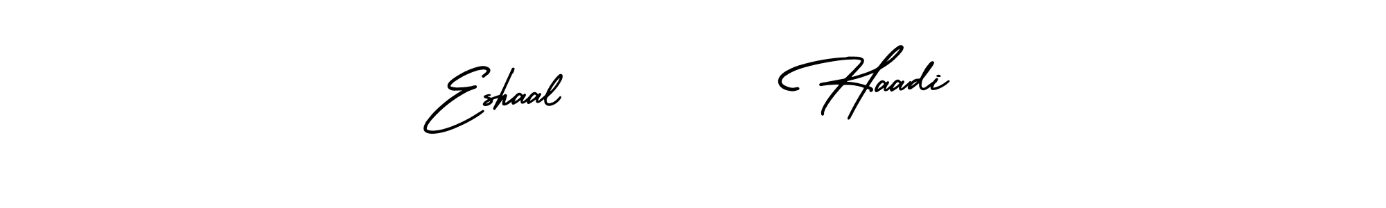 How to make Eshaal         Haadi name signature. Use AmerikaSignatureDemo-Regular style for creating short signs online. This is the latest handwritten sign. Eshaal         Haadi signature style 3 images and pictures png