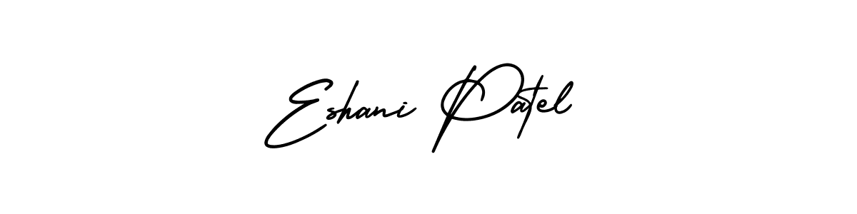 This is the best signature style for the Eshani Patel name. Also you like these signature font (AmerikaSignatureDemo-Regular). Mix name signature. Eshani Patel signature style 3 images and pictures png