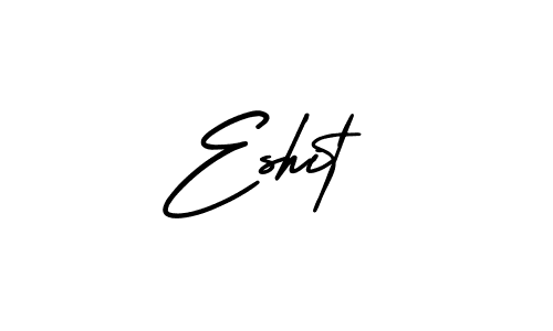 The best way (AmerikaSignatureDemo-Regular) to make a short signature is to pick only two or three words in your name. The name Eshit include a total of six letters. For converting this name. Eshit signature style 3 images and pictures png