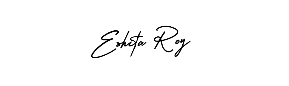 The best way (AmerikaSignatureDemo-Regular) to make a short signature is to pick only two or three words in your name. The name Eshita Roy include a total of six letters. For converting this name. Eshita Roy signature style 3 images and pictures png