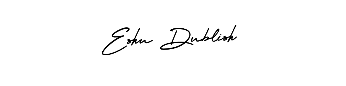 How to make Eshu Dublish name signature. Use AmerikaSignatureDemo-Regular style for creating short signs online. This is the latest handwritten sign. Eshu Dublish signature style 3 images and pictures png