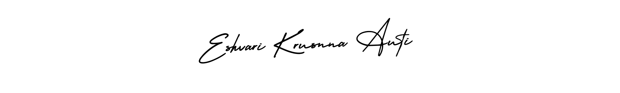 if you are searching for the best signature style for your name Eshvari Krusnna Auti. so please give up your signature search. here we have designed multiple signature styles  using AmerikaSignatureDemo-Regular. Eshvari Krusnna Auti signature style 3 images and pictures png