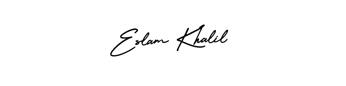 It looks lik you need a new signature style for name Eslam Khalil. Design unique handwritten (AmerikaSignatureDemo-Regular) signature with our free signature maker in just a few clicks. Eslam Khalil signature style 3 images and pictures png