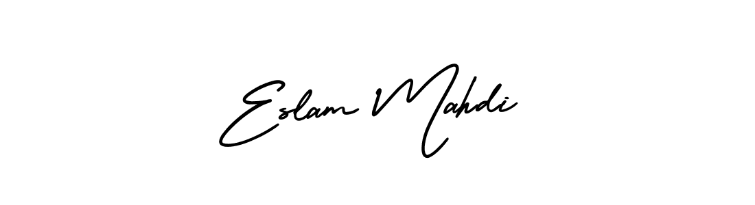 Use a signature maker to create a handwritten signature online. With this signature software, you can design (AmerikaSignatureDemo-Regular) your own signature for name Eslam Mahdi. Eslam Mahdi signature style 3 images and pictures png