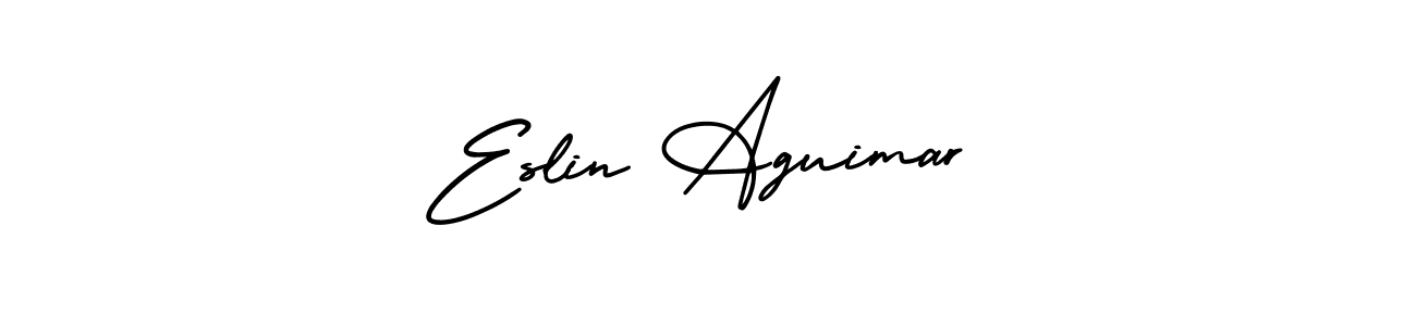You should practise on your own different ways (AmerikaSignatureDemo-Regular) to write your name (Eslin Aguimar) in signature. don't let someone else do it for you. Eslin Aguimar signature style 3 images and pictures png