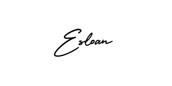 Create a beautiful signature design for name Esloan. With this signature (AmerikaSignatureDemo-Regular) fonts, you can make a handwritten signature for free. Esloan signature style 3 images and pictures png