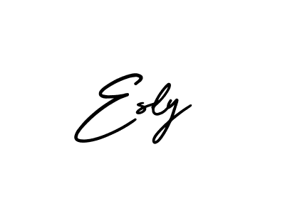 Use a signature maker to create a handwritten signature online. With this signature software, you can design (AmerikaSignatureDemo-Regular) your own signature for name Esly. Esly signature style 3 images and pictures png