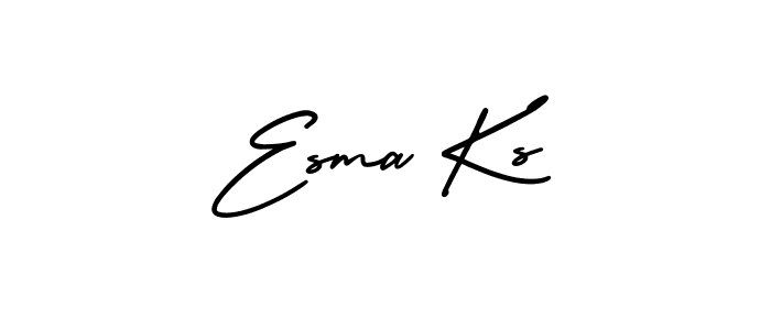 How to make Esma Ks name signature. Use AmerikaSignatureDemo-Regular style for creating short signs online. This is the latest handwritten sign. Esma Ks signature style 3 images and pictures png