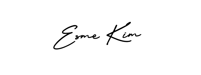 Esme Kim stylish signature style. Best Handwritten Sign (AmerikaSignatureDemo-Regular) for my name. Handwritten Signature Collection Ideas for my name Esme Kim. Esme Kim signature style 3 images and pictures png