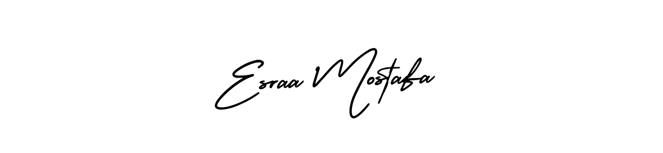 The best way (AmerikaSignatureDemo-Regular) to make a short signature is to pick only two or three words in your name. The name Esraa Mostafa include a total of six letters. For converting this name. Esraa Mostafa signature style 3 images and pictures png