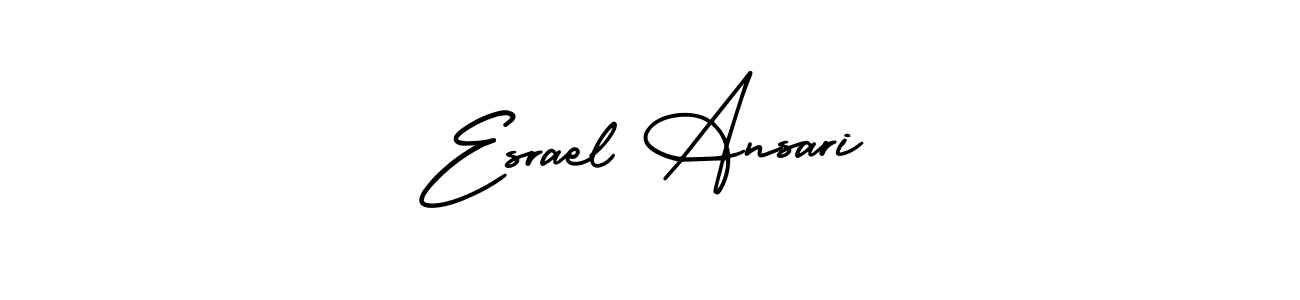 This is the best signature style for the Esrael Ansari name. Also you like these signature font (AmerikaSignatureDemo-Regular). Mix name signature. Esrael Ansari signature style 3 images and pictures png