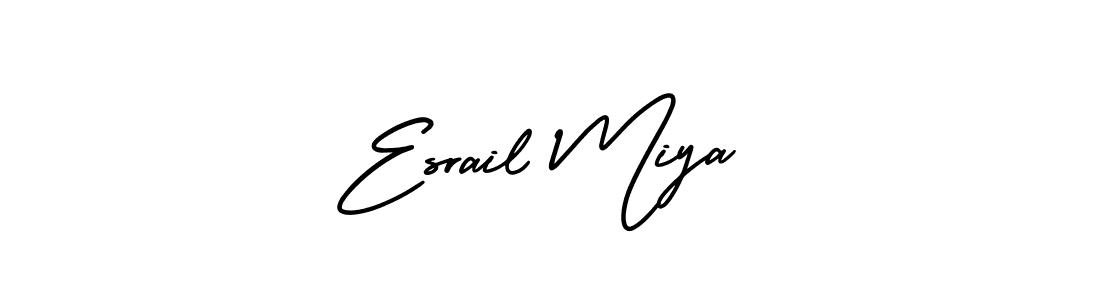 Make a beautiful signature design for name Esrail Miya. With this signature (AmerikaSignatureDemo-Regular) style, you can create a handwritten signature for free. Esrail Miya signature style 3 images and pictures png