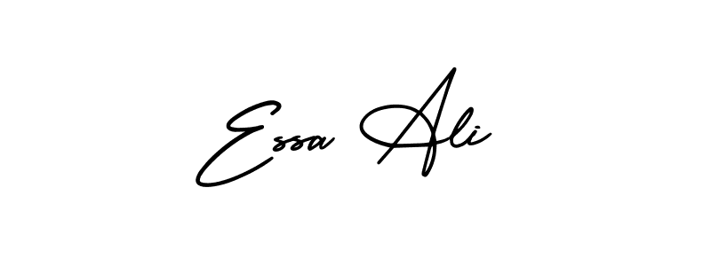 The best way (AmerikaSignatureDemo-Regular) to make a short signature is to pick only two or three words in your name. The name Essa Ali include a total of six letters. For converting this name. Essa Ali signature style 3 images and pictures png