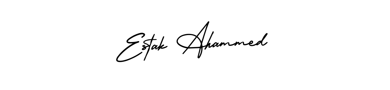 How to Draw Estak Ahammed signature style? AmerikaSignatureDemo-Regular is a latest design signature styles for name Estak Ahammed. Estak Ahammed signature style 3 images and pictures png