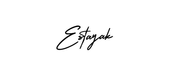 How to make Estayak signature? AmerikaSignatureDemo-Regular is a professional autograph style. Create handwritten signature for Estayak name. Estayak signature style 3 images and pictures png