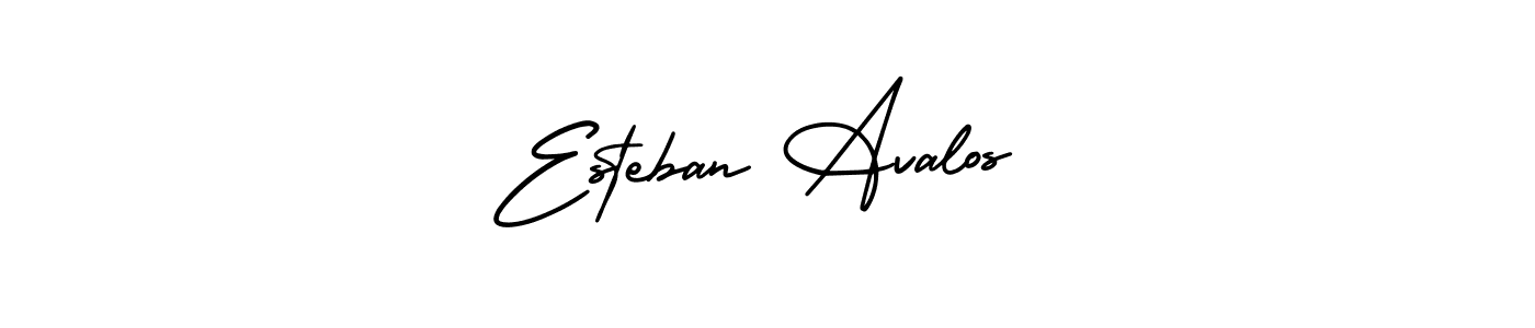 The best way (AmerikaSignatureDemo-Regular) to make a short signature is to pick only two or three words in your name. The name Esteban Avalos include a total of six letters. For converting this name. Esteban Avalos signature style 3 images and pictures png