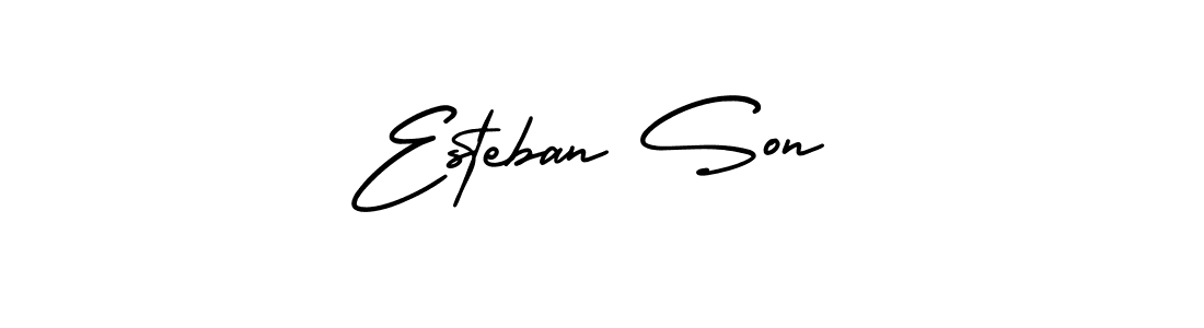 The best way (AmerikaSignatureDemo-Regular) to make a short signature is to pick only two or three words in your name. The name Esteban Son include a total of six letters. For converting this name. Esteban Son signature style 3 images and pictures png