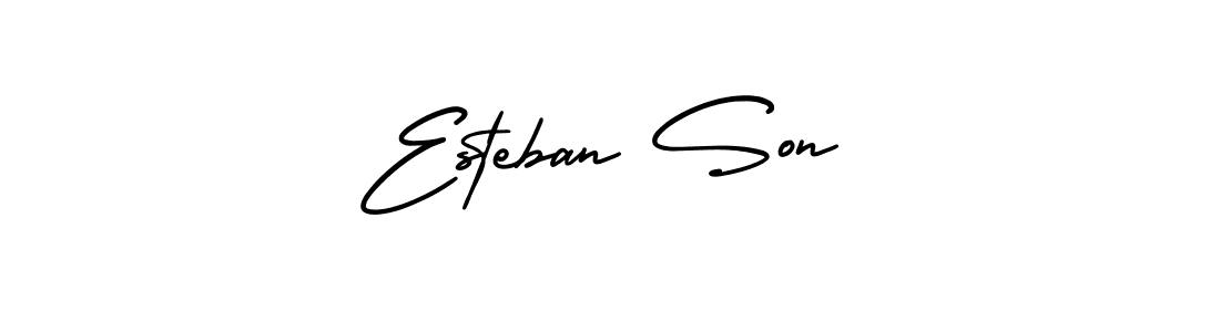 The best way (AmerikaSignatureDemo-Regular) to make a short signature is to pick only two or three words in your name. The name Esteban Son include a total of six letters. For converting this name. Esteban Son signature style 3 images and pictures png