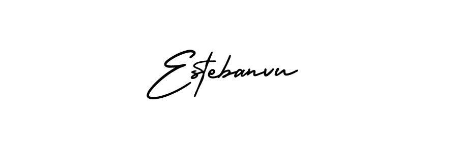 Create a beautiful signature design for name Estebanvu. With this signature (AmerikaSignatureDemo-Regular) fonts, you can make a handwritten signature for free. Estebanvu signature style 3 images and pictures png