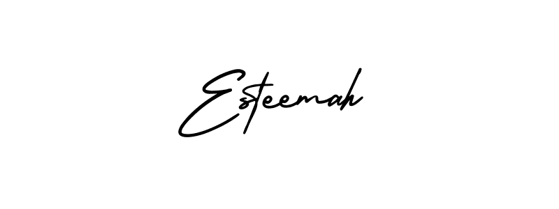 The best way (AmerikaSignatureDemo-Regular) to make a short signature is to pick only two or three words in your name. The name Esteemah include a total of six letters. For converting this name. Esteemah signature style 3 images and pictures png