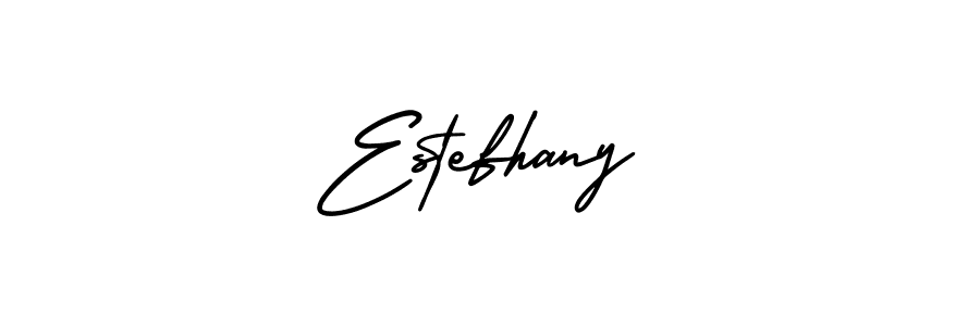 You should practise on your own different ways (AmerikaSignatureDemo-Regular) to write your name (Estefhany) in signature. don't let someone else do it for you. Estefhany signature style 3 images and pictures png