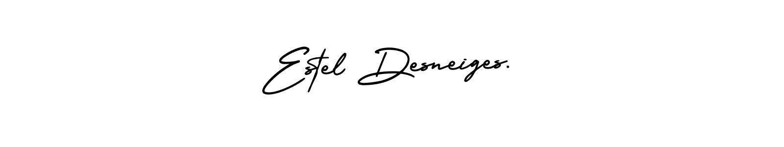 AmerikaSignatureDemo-Regular is a professional signature style that is perfect for those who want to add a touch of class to their signature. It is also a great choice for those who want to make their signature more unique. Get Estel Desneiges. name to fancy signature for free. Estel Desneiges. signature style 3 images and pictures png
