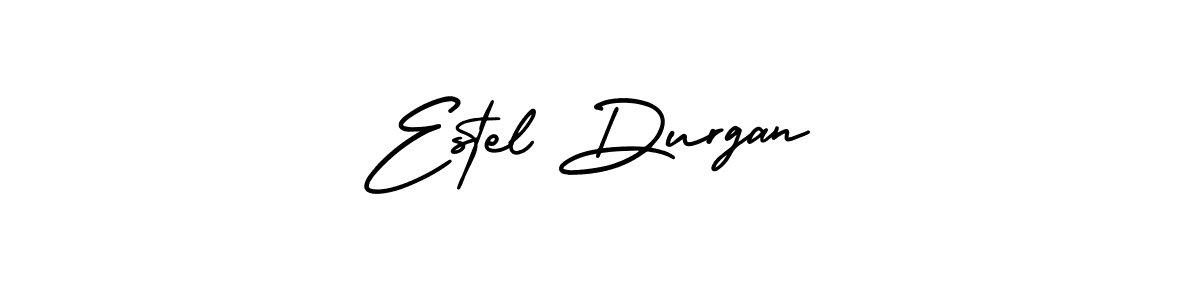 You should practise on your own different ways (AmerikaSignatureDemo-Regular) to write your name (Estel Durgan) in signature. don't let someone else do it for you. Estel Durgan signature style 3 images and pictures png