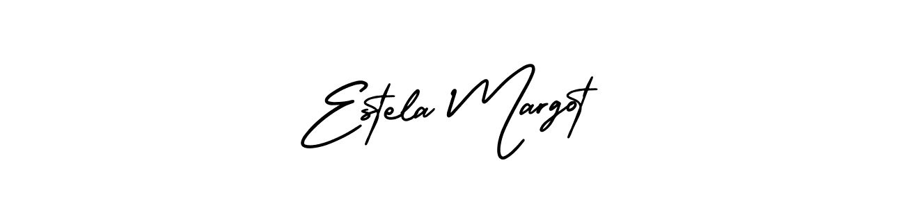 You should practise on your own different ways (AmerikaSignatureDemo-Regular) to write your name (Estela Margot) in signature. don't let someone else do it for you. Estela Margot signature style 3 images and pictures png