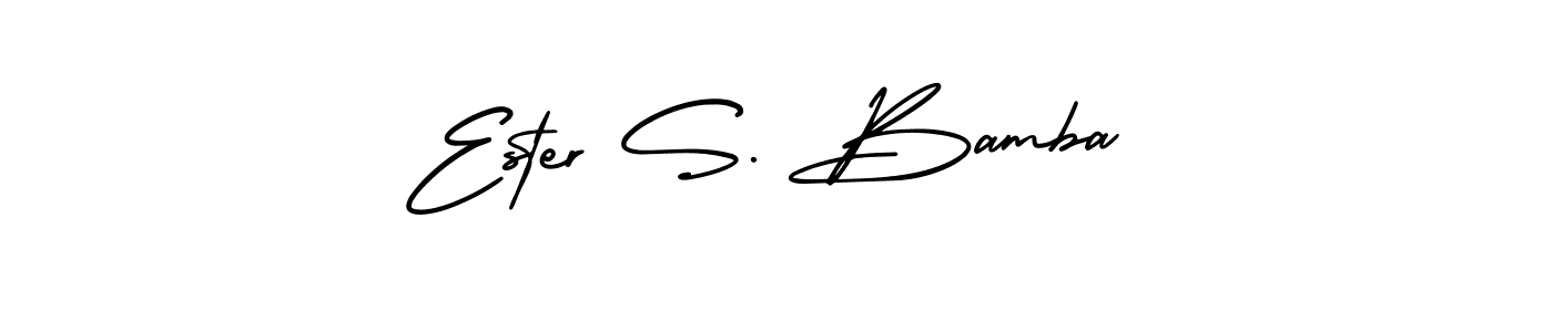 Design your own signature with our free online signature maker. With this signature software, you can create a handwritten (AmerikaSignatureDemo-Regular) signature for name Ester S. Bamba. Ester S. Bamba signature style 3 images and pictures png