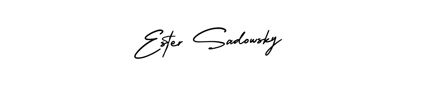 Make a short Ester Sadowsky signature style. Manage your documents anywhere anytime using AmerikaSignatureDemo-Regular. Create and add eSignatures, submit forms, share and send files easily. Ester Sadowsky signature style 3 images and pictures png