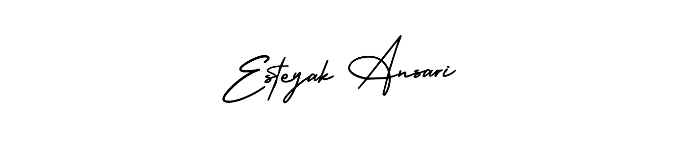 Similarly AmerikaSignatureDemo-Regular is the best handwritten signature design. Signature creator online .You can use it as an online autograph creator for name Esteyak Ansari. Esteyak Ansari signature style 3 images and pictures png