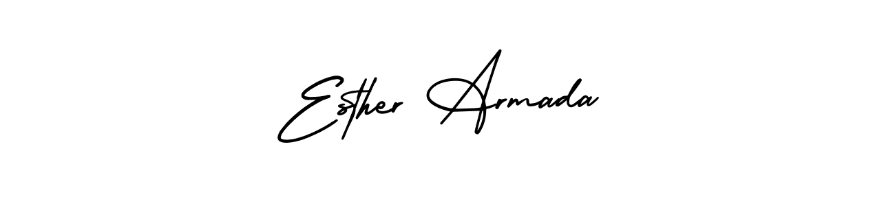 Esther Armada stylish signature style. Best Handwritten Sign (AmerikaSignatureDemo-Regular) for my name. Handwritten Signature Collection Ideas for my name Esther Armada. Esther Armada signature style 3 images and pictures png