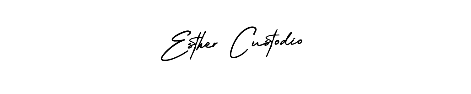 How to make Esther Custodio name signature. Use AmerikaSignatureDemo-Regular style for creating short signs online. This is the latest handwritten sign. Esther Custodio signature style 3 images and pictures png