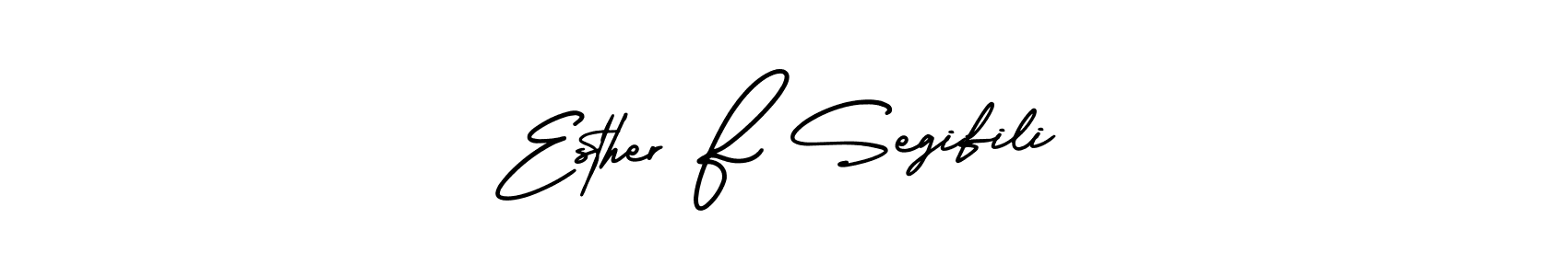 How to make Esther F Segifili signature? AmerikaSignatureDemo-Regular is a professional autograph style. Create handwritten signature for Esther F Segifili name. Esther F Segifili signature style 3 images and pictures png