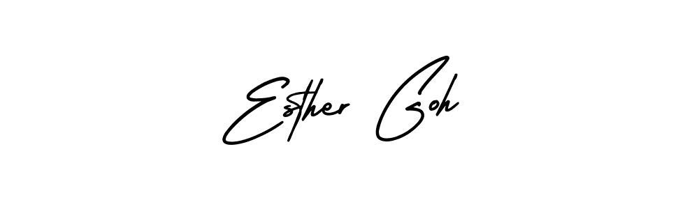 This is the best signature style for the Esther Goh name. Also you like these signature font (AmerikaSignatureDemo-Regular). Mix name signature. Esther Goh signature style 3 images and pictures png