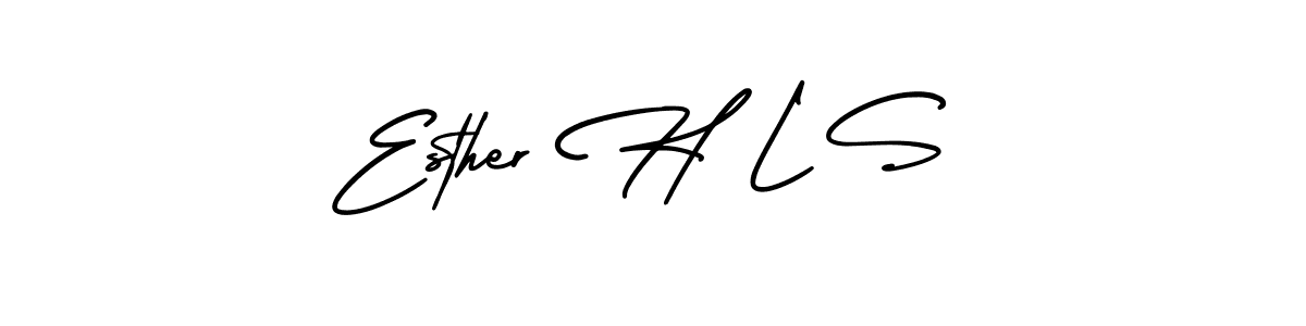 Make a beautiful signature design for name Esther H L S. With this signature (AmerikaSignatureDemo-Regular) style, you can create a handwritten signature for free. Esther H L S signature style 3 images and pictures png