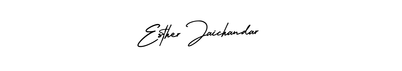 Make a short Esther Jaichandar signature style. Manage your documents anywhere anytime using AmerikaSignatureDemo-Regular. Create and add eSignatures, submit forms, share and send files easily. Esther Jaichandar signature style 3 images and pictures png