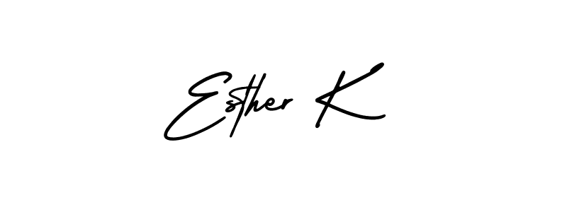 It looks lik you need a new signature style for name Esther K. Design unique handwritten (AmerikaSignatureDemo-Regular) signature with our free signature maker in just a few clicks. Esther K signature style 3 images and pictures png