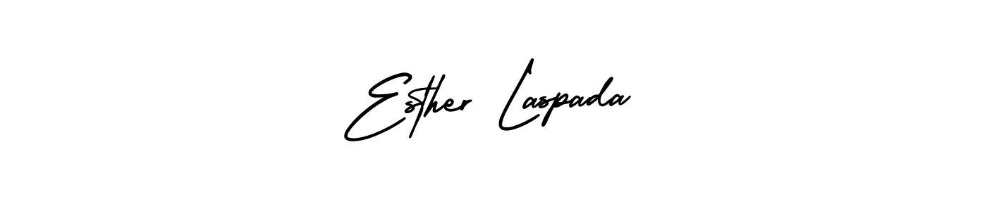 The best way (AmerikaSignatureDemo-Regular) to make a short signature is to pick only two or three words in your name. The name Esther Laspada include a total of six letters. For converting this name. Esther Laspada signature style 3 images and pictures png