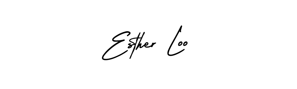 The best way (AmerikaSignatureDemo-Regular) to make a short signature is to pick only two or three words in your name. The name Esther Loo include a total of six letters. For converting this name. Esther Loo signature style 3 images and pictures png