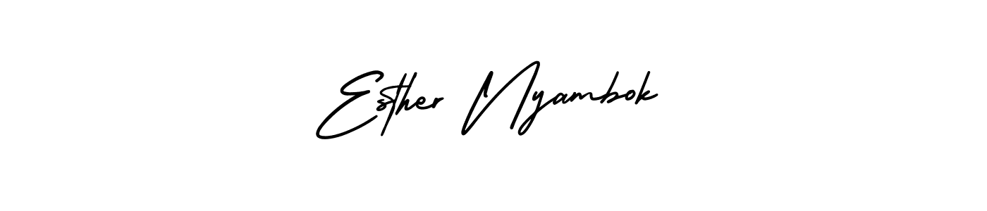 Use a signature maker to create a handwritten signature online. With this signature software, you can design (AmerikaSignatureDemo-Regular) your own signature for name Esther Nyambok. Esther Nyambok signature style 3 images and pictures png
