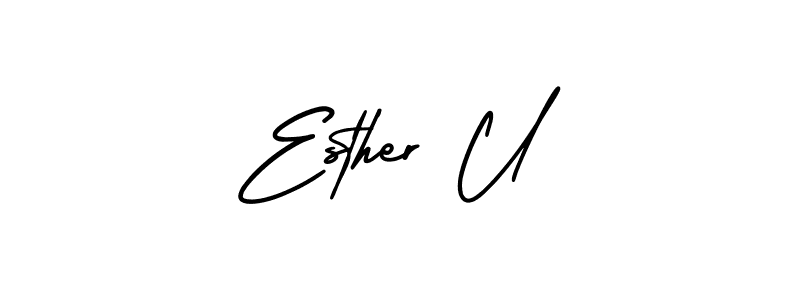 Best and Professional Signature Style for Esther U. AmerikaSignatureDemo-Regular Best Signature Style Collection. Esther U signature style 3 images and pictures png