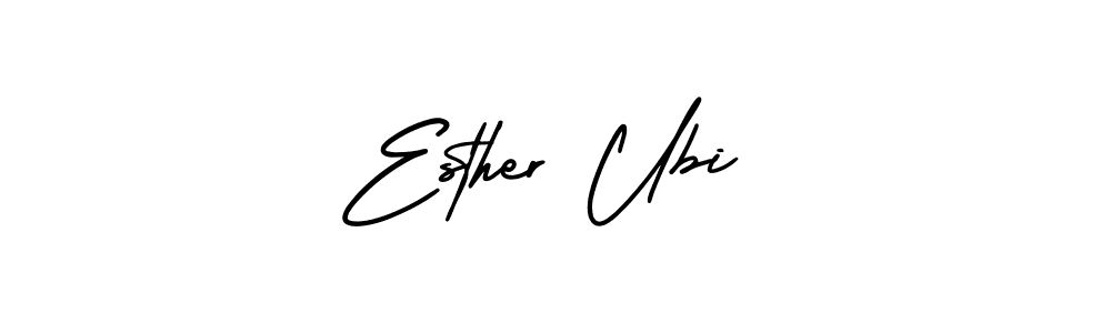 How to make Esther Ubi name signature. Use AmerikaSignatureDemo-Regular style for creating short signs online. This is the latest handwritten sign. Esther Ubi signature style 3 images and pictures png