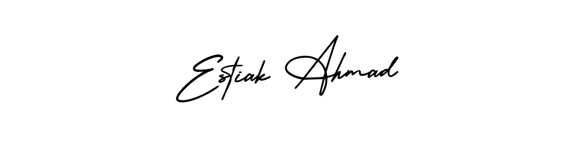 Estiak Ahmad stylish signature style. Best Handwritten Sign (AmerikaSignatureDemo-Regular) for my name. Handwritten Signature Collection Ideas for my name Estiak Ahmad. Estiak Ahmad signature style 3 images and pictures png