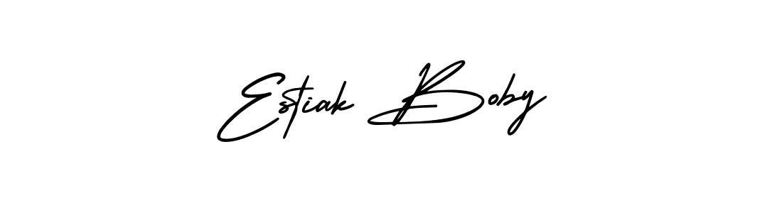 It looks lik you need a new signature style for name Estiak Boby. Design unique handwritten (AmerikaSignatureDemo-Regular) signature with our free signature maker in just a few clicks. Estiak Boby signature style 3 images and pictures png