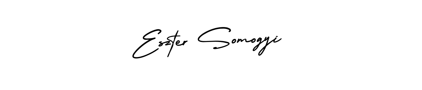 AmerikaSignatureDemo-Regular is a professional signature style that is perfect for those who want to add a touch of class to their signature. It is also a great choice for those who want to make their signature more unique. Get Eszter Somogyi name to fancy signature for free. Eszter Somogyi signature style 3 images and pictures png
