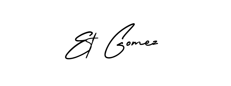 The best way (AmerikaSignatureDemo-Regular) to make a short signature is to pick only two or three words in your name. The name Et Gomez include a total of six letters. For converting this name. Et Gomez signature style 3 images and pictures png