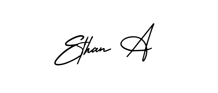 You should practise on your own different ways (AmerikaSignatureDemo-Regular) to write your name (Ethan A) in signature. don't let someone else do it for you. Ethan A signature style 3 images and pictures png