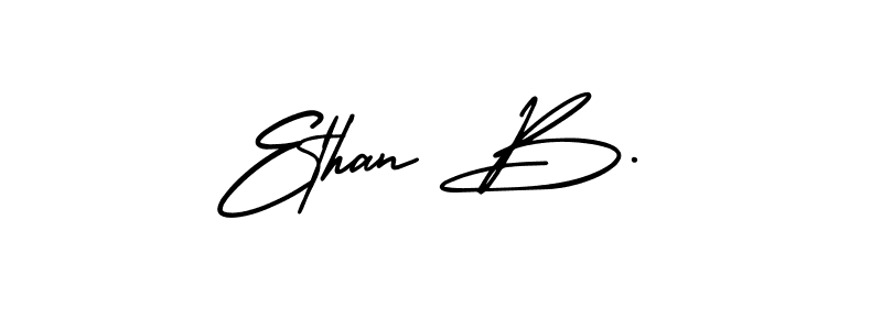 AmerikaSignatureDemo-Regular is a professional signature style that is perfect for those who want to add a touch of class to their signature. It is also a great choice for those who want to make their signature more unique. Get Ethan B. name to fancy signature for free. Ethan B. signature style 3 images and pictures png