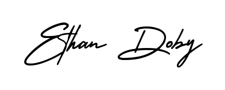 The best way (AmerikaSignatureDemo-Regular) to make a short signature is to pick only two or three words in your name. For converting this name Ethan Doby. Ethan Doby signature style 3 images and pictures png